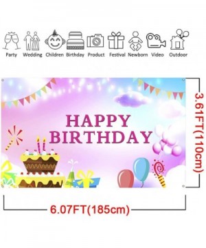 Happy Birthday Pink Backdrop- Extra Large Fabric Colorful Sign Poster for Happy Birthday Backdrop Background Banner- Birthday...