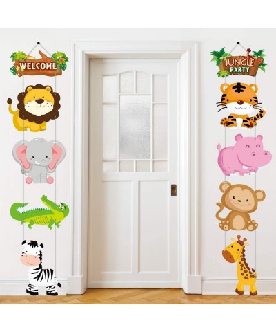 Jungle Animal Themed Party Decorations- Jungle Animal Cutouts Banner- Jungle Animals Theme Party Door Signs for Baby Shower F...