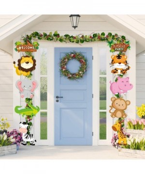 Jungle Animal Themed Party Decorations- Jungle Animal Cutouts Banner- Jungle Animals Theme Party Door Signs for Baby Shower F...