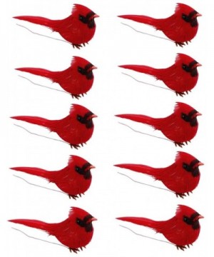 10Pcs Red Cardinals Ornaments- Lifelike Lovely Cardinal Clip On Christmas Tree Ornament Door Festival Decorations with Clips ...