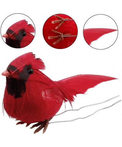 10Pcs Red Cardinals Ornaments- Lifelike Lovely Cardinal Clip On Christmas Tree Ornament Door Festival Decorations with Clips ...