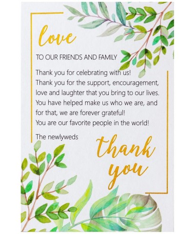 Wedding Thank You Place Setting Cards- Greenery with Foil Gold- Chic and Elegant Wedding Table Centerpieces and Wedding Decor...