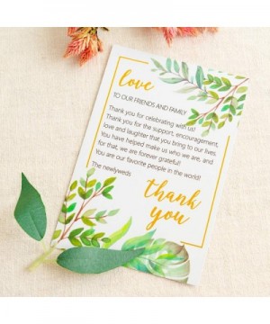 Wedding Thank You Place Setting Cards- Greenery with Foil Gold- Chic and Elegant Wedding Table Centerpieces and Wedding Decor...