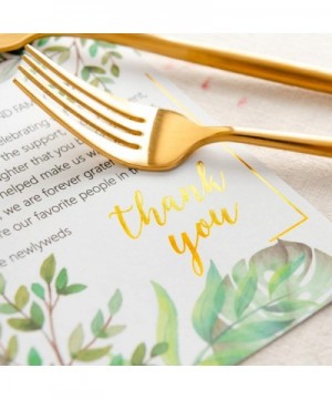 Wedding Thank You Place Setting Cards- Greenery with Foil Gold- Chic and Elegant Wedding Table Centerpieces and Wedding Decor...