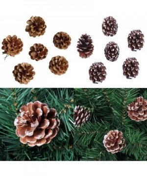 Christmas Hanging Ornaments- 72 Pack Natural Pinecone Pendant Set Wood Frosted Pine Cone Ornaments for Xmas Tree Garden Home ...