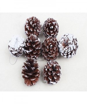 Christmas Hanging Ornaments- 72 Pack Natural Pinecone Pendant Set Wood Frosted Pine Cone Ornaments for Xmas Tree Garden Home ...