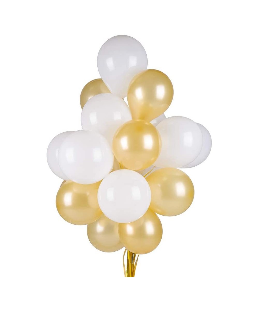 12 inch Gold and White Balloons White and Gold Balloons Party Latex Balloons Quality Helium Balloons- Party Decorations Suppl...