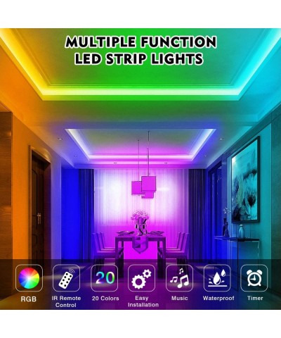 LED Strip Lights- 32.8ft IP65 Waterproof Music Sync Color Changing Lights with 44 Keys Remote- SMD5050 600 led Lights for TV-...