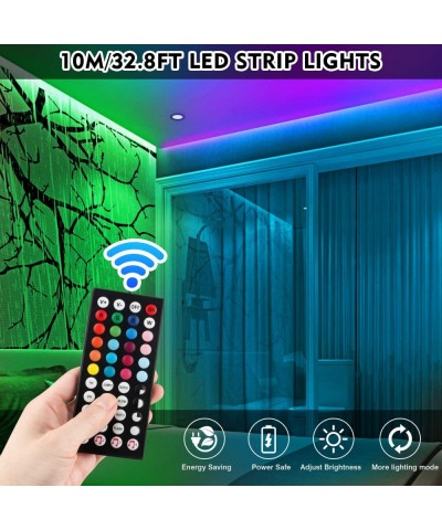 LED Strip Lights- 32.8ft IP65 Waterproof Music Sync Color Changing Lights with 44 Keys Remote- SMD5050 600 led Lights for TV-...