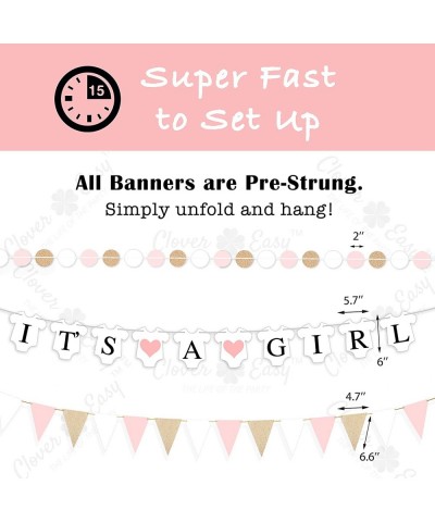 Baby Shower Decorations for Girl - with Its a Girl Banner / Baby Shower Garland / Paper Fans Decorations / Party Paper Lanter...