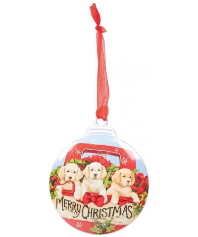 Hand-Drawn Metal Christmas Ornament- 4.25-Inches- Puppies - Puppies - C518Q0W5EMD $5.73 Ornaments