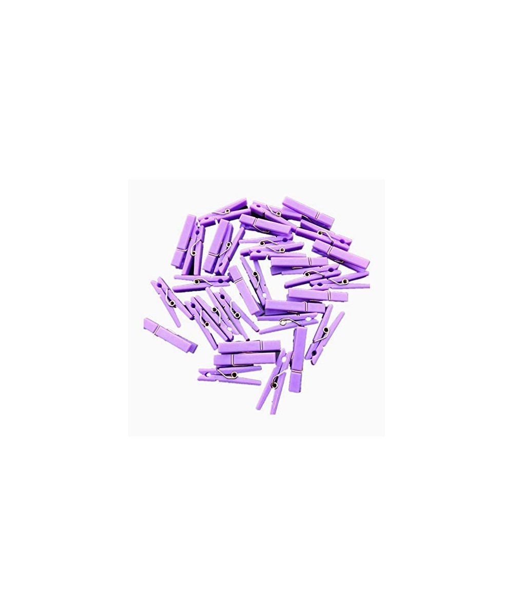 60 Pack 1.4" Inch Mini Purple Clothespins Plastic Baby Shower Favors Party Game Scatter Decorations DIY Baby Boy Girl Gender ...