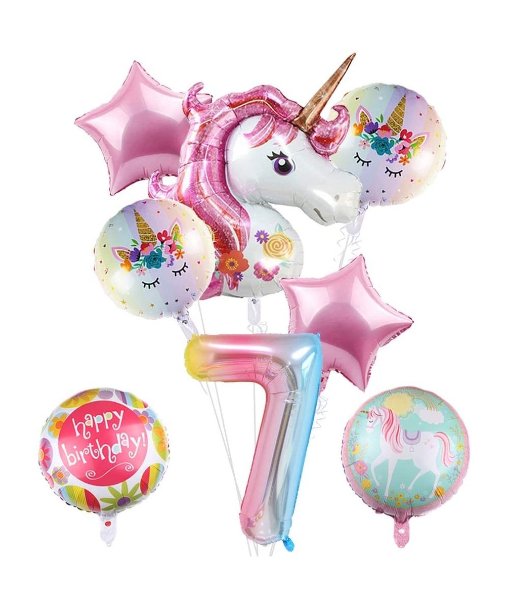Large Unicorn Balloons Party Supplies- 43" Pink Unicorn Mylar Balloon for Unicorn Theme 7th Birthday Party Decorations- Baby ...