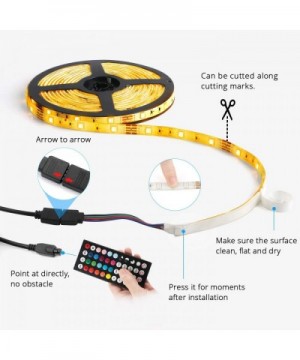 LED Strip Lights- 32.8ft IP65 Waterproof Music Sync Color Changing Lights with 44 Keys Remote- SMD5050 600 led Lights for TV-...