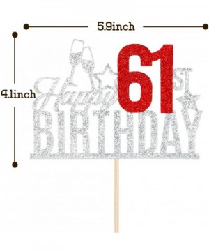 Happy 61st Birthday Cake Topper - Sixty one-year-old Cake Topper- 61st Birthday Cake Decoration- 61st Birthday Party Decorati...