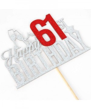 Happy 61st Birthday Cake Topper - Sixty one-year-old Cake Topper- 61st Birthday Cake Decoration- 61st Birthday Party Decorati...
