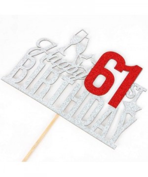 Happy 61st Birthday Cake Topper - Sixty one-year-old Cake Topper- 61st Birthday Cake Decoration- 61st Birthday Party Decorati...