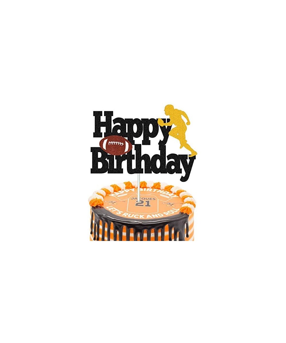 Football Cake Topper Rugby Ball Happy Birthday Cake Decorations for Man Kids Boy Girl Sport Game Day Super Bowl Touchdown The...