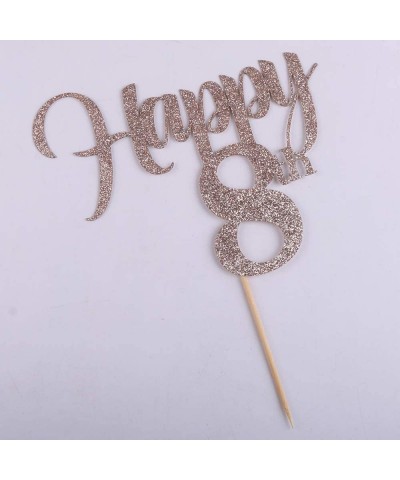 Flash Rose Gold Birthday Wedding Anniversary Special Holiday Anniversary Cake Topper Happy 8th Cake Topper (8) - CW193WC5E2T ...