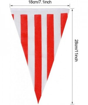 170ft 120pcs Red and White Striped Pennant Banner Flags String Triangle Bunting Flags- Party Decorations Supplies for Carniva...