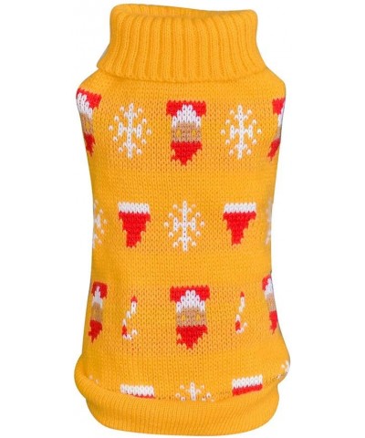 Christmas Santa Claus Turtleneck Sweater Costume Apparel for Small Medium Dogs and Cats- Winter Warm Pullover Sweater Knitwea...