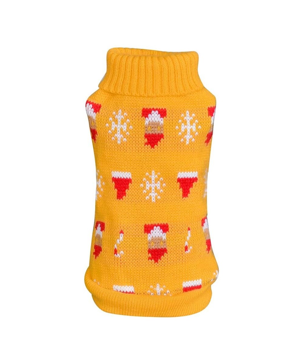 Christmas Santa Claus Turtleneck Sweater Costume Apparel for Small Medium Dogs and Cats- Winter Warm Pullover Sweater Knitwea...