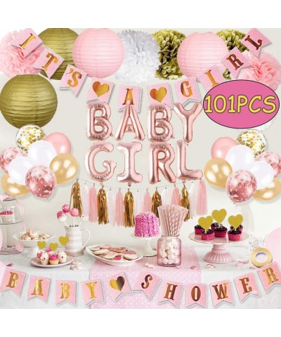 101PCS Baby Shower Decorations for Girl Sweet Baby Baby Shower Party Supplies with It's a Girl Baby Shower Banner Baby Girl B...