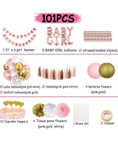 101PCS Baby Shower Decorations for Girl Sweet Baby Baby Shower Party Supplies with It's a Girl Baby Shower Banner Baby Girl B...