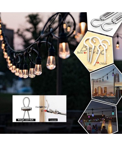 String Light Hanging Kit Guide Wire for Outdoor String Lights -Vinyl Coated Wire Rope Wire Cable Outdoor Light Guide Wire-Inc...