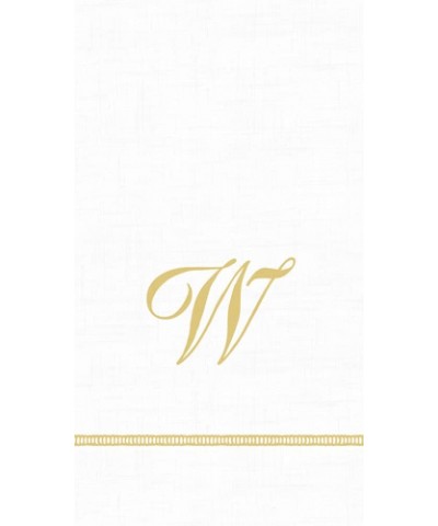 3-Ply Paper Hemstitch Script White Monogram- 15 Count Guest Towel Napkins Letter W - W - C5189UOWSTL $11.53 Tableware