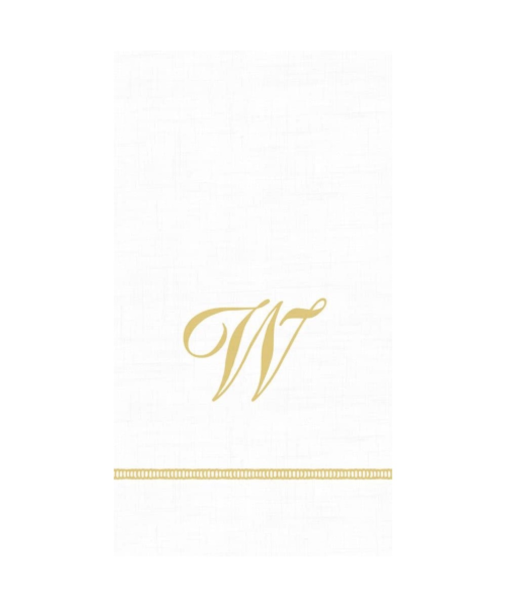 3-Ply Paper Hemstitch Script White Monogram- 15 Count Guest Towel Napkins Letter W - W - C5189UOWSTL $11.53 Tableware