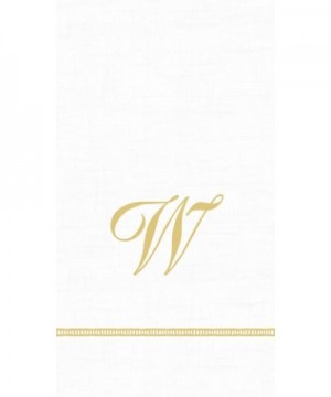 3-Ply Paper Hemstitch Script White Monogram- 15 Count Guest Towel Napkins Letter W - W - C5189UOWSTL $11.53 Tableware