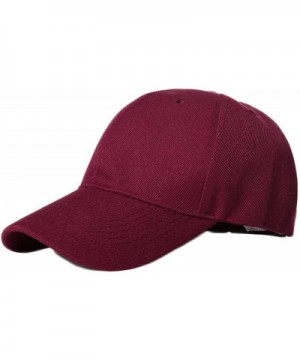 Solid Color Baseball Cap Men Women Classic Polo Cotton Adjustable Low Profile Hat Plain Blank Dad Cap - Wine Red - CX194EARY7...