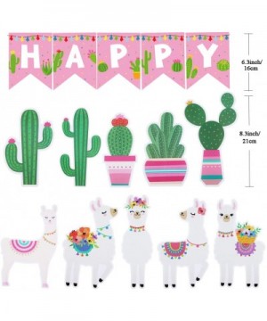 Llama Cactus Happy Birthday Banner Garland Decoration Set of 2 for Baby Shower Cino De Mayo Mexican Fiesta Centerpieces Party...