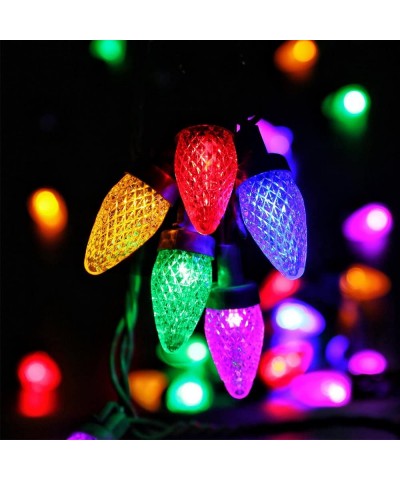 C7 Bulbs Christmas Lights 50 LED 24ft Strawberry String Light - Fairy Xmas Decor Lighting for Outdoor- Indoor- Patio- Party- ...