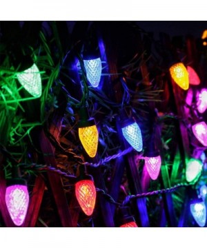 C7 Bulbs Christmas Lights 50 LED 24ft Strawberry String Light - Fairy Xmas Decor Lighting for Outdoor- Indoor- Patio- Party- ...