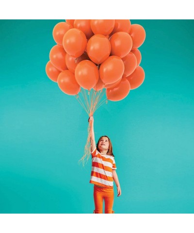 75 Orange Party Balloons 12 Inch Orange Balloons with Matching Color Ribbon for Orange Theme Party Decoration- Weddings- Baby...