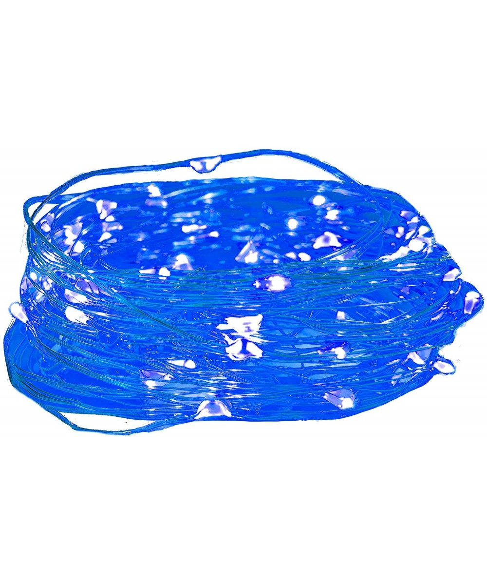 Blue Battery Operated Fairy Lights - 16.5 Foot 50 Blue LED Fairy Lights on Copper Wire - Waterproof for Indoor and Outdoor Us...