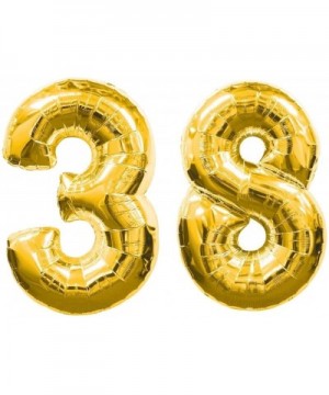40 Inch Giant 38th Gold Number Balloons-Birthday / Party balloons - Gold Number 38 - CR187KCXR74 $5.01 Balloons
