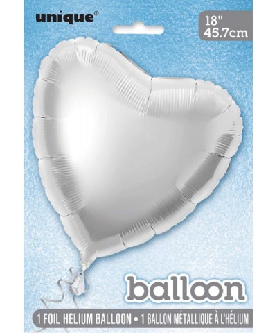 18" Foil Silver Heart Balloon - Silver - C51127M3M15 $5.62 Balloons