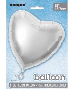 18" Foil Silver Heart Balloon - Silver - C51127M3M15 $5.62 Balloons