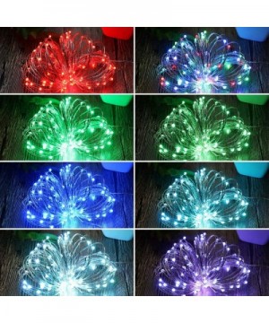 64 Modes 7 Colors + Multicolor LED String Lights- Plug in RF Remote 33 FT 100 Upgraded RGB LEDs Color Changing Silver Copper ...