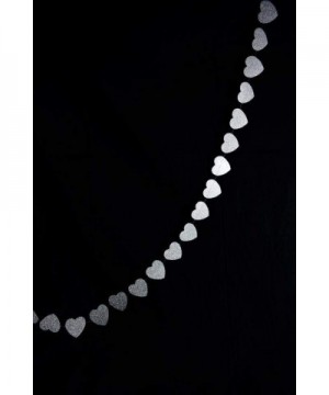 Silver Glitter Heart Shaped Paper Garland Banner (10FT) - Silver Glitter Heart - C6129IB8325 $6.26 Banners & Garlands