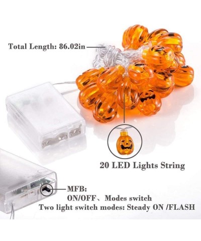 Orange Halloween String Lights- 3D Halloween Pumpkin String Lights with 20 LED- 9.8 feet LED Pumpkin String Lights Indoor Out...