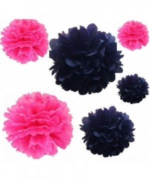 12PCS Mixed Sizes Hot Pink & Black Tissue Paper Flower Pom Poms Pompoms Wedding Birthday Party Decoration - CU121GTKZPF $14.4...