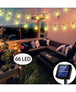 Solar String Lights Globe 38 Feet 66 Crystal Balls Waterproof LED Fairy Lights 8 Modes Outdoor Starry Lights Solar Powered Li...