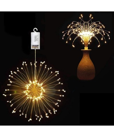 LED Firework Fairy Lights- Hanging Starburst Lights- Battery Operated String Lights with Remote Control for Christmas Wedding...