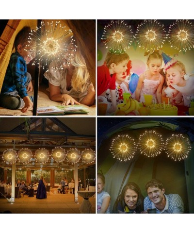 LED Firework Fairy Lights- Hanging Starburst Lights- Battery Operated String Lights with Remote Control for Christmas Wedding...