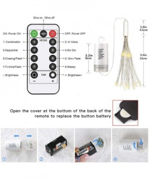 LED Firework Fairy Lights- Hanging Starburst Lights- Battery Operated String Lights with Remote Control for Christmas Wedding...