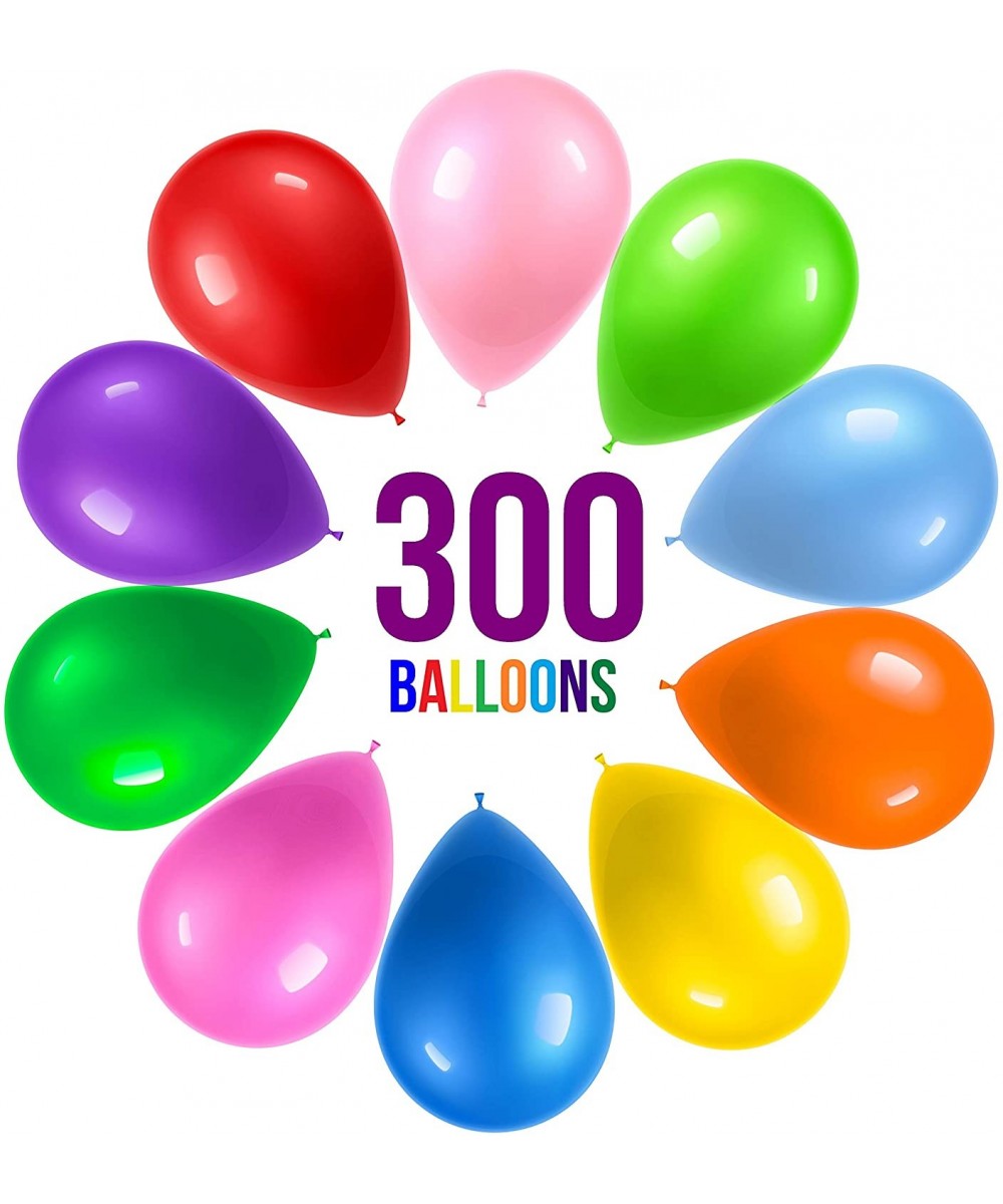 300 Party Balloons 12 Inch 10 Assorted Rainbow Colors - Bulk Pack of Strong Latex Balloons for Party Decorations- Birthday Pa...